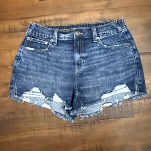 Aerie women's Denim Shorts Elastic Waist Size Small Distressed